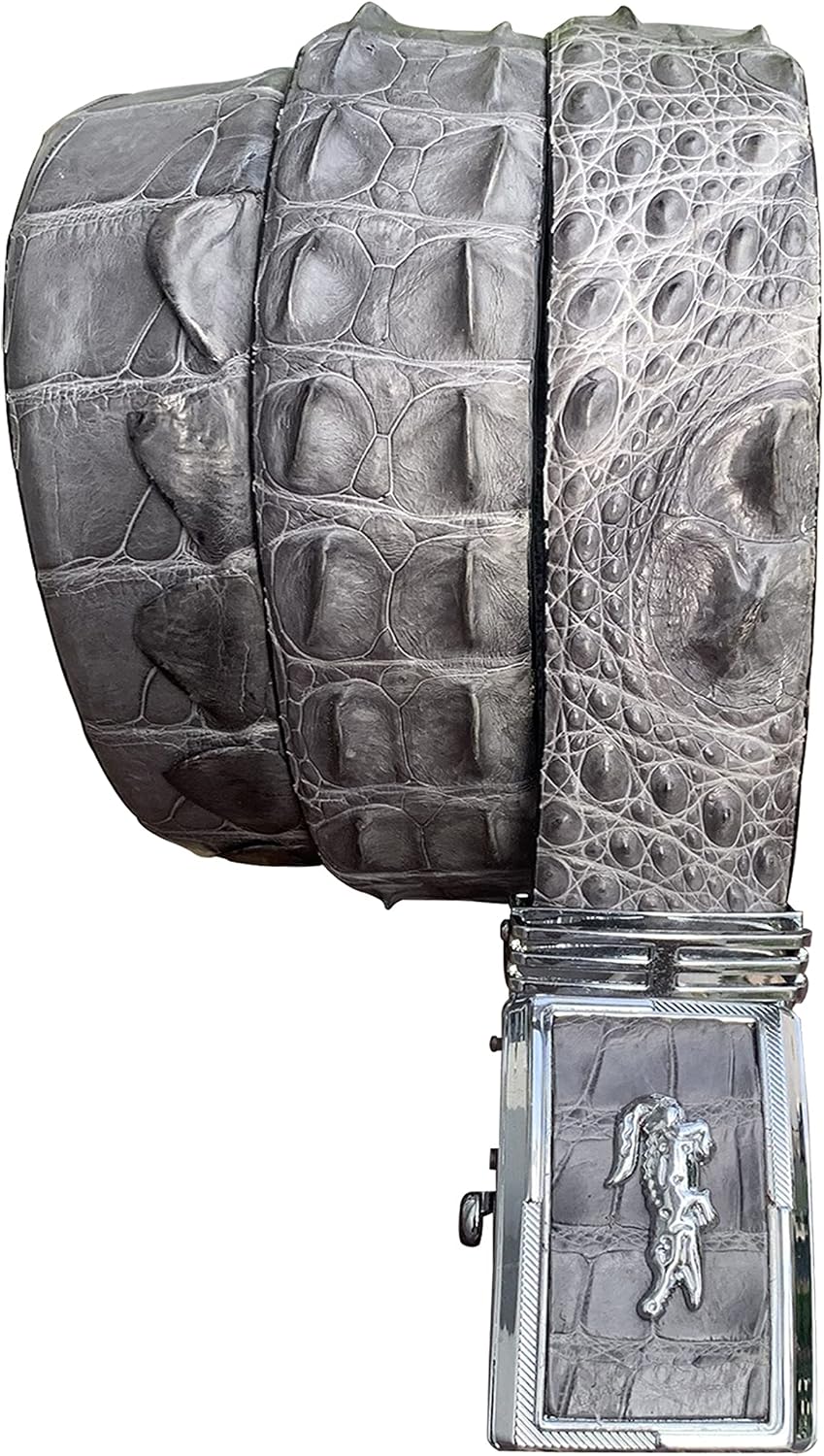 Genuine Alligator Leather Belts Buckle for Men, Crocodile Skin Belt for Mens