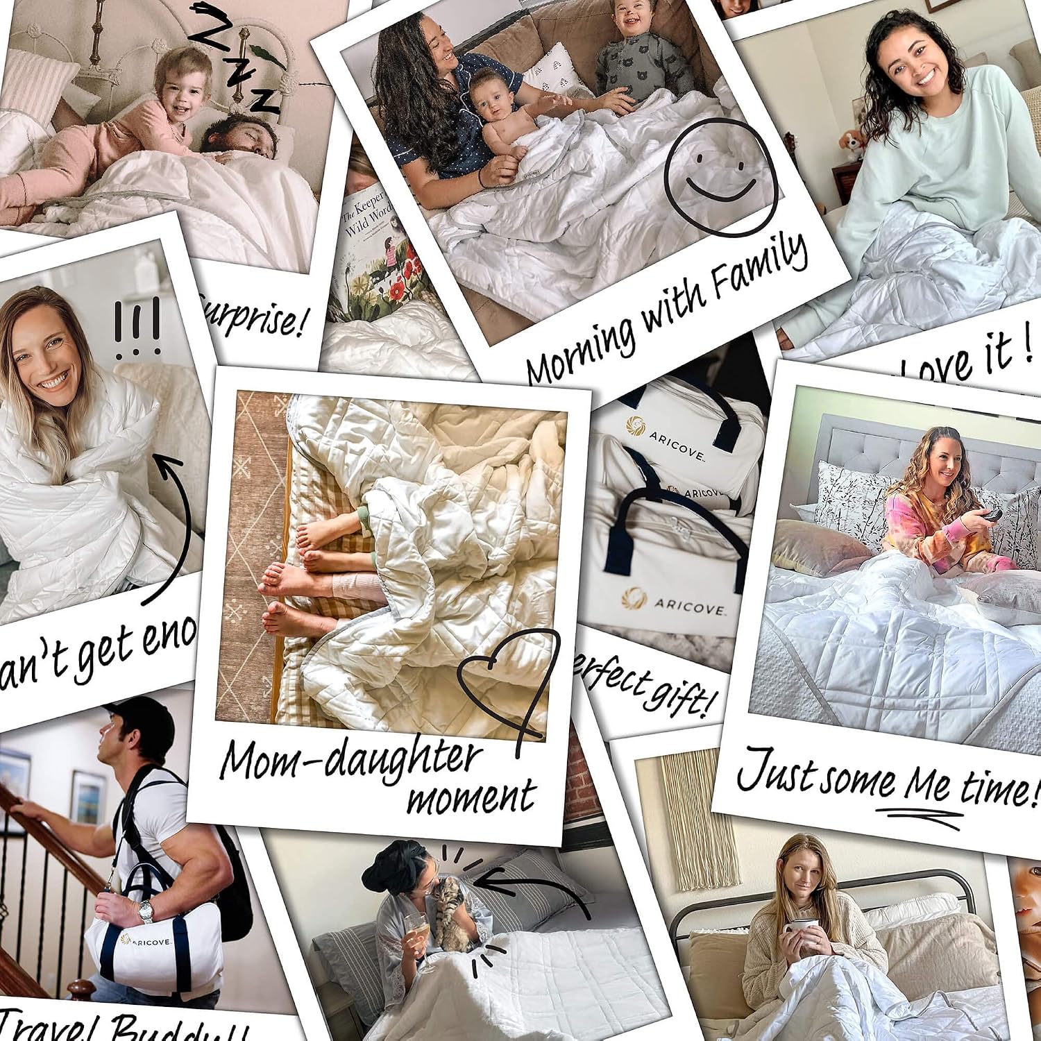 Aricove Cooling Weighted Blanket, 8 lbs, Twin Size for Adults, Luxury Heavy Blanket, Silky Soft Bamboo Viscose, 48x72 inches, Machine Washable, White
