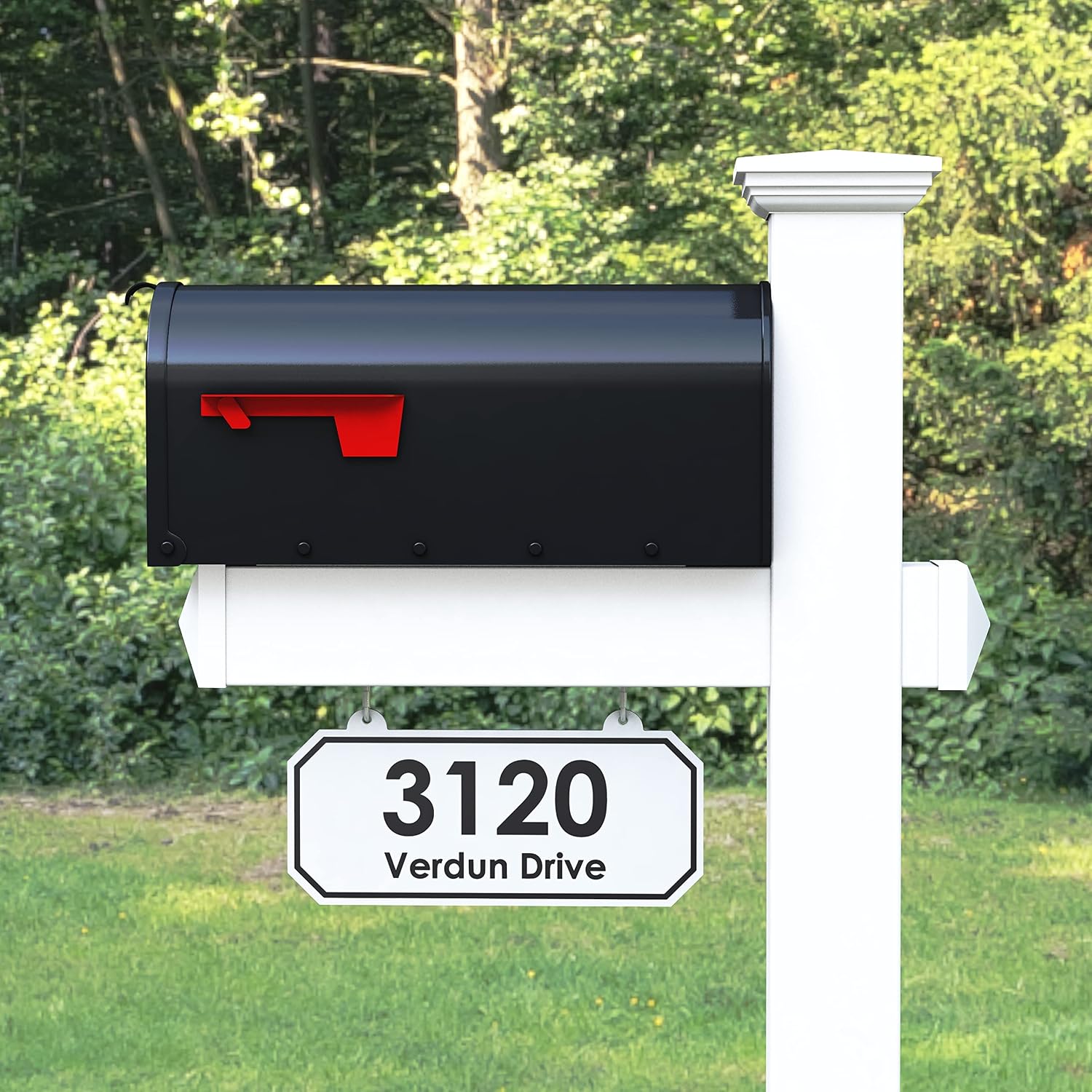 The Harrison Vinyl/PVC Mailbox Post - White (Includes Mailbox)