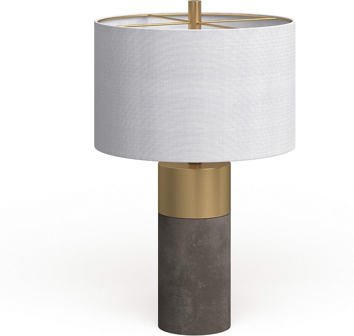SAFAVIEH Lighting Collection Oliver Modern Contemporary Farmhouse Grey Concrete/ Gold Bedroom Living Room Home Office Desk Nightstand Table Lamp Set of 2 (LED Bulbs Included)