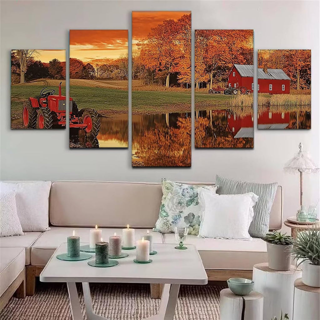 Landscape Diamond Art 5 Piece Diamond Painting Car 5D DIY Full Square Drill Dimond Art Paintings Rhinestones Crafts for Adults Gem Painting for Home Decor Large Artwork for Wall 48 x 100 Inch,Model234