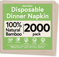 100% Bamboo Compostable Napkins (2000-Pack) | Heavy Duty Napkins for Lunch, Dinner, Events, Occasions & Entertaining | Eco Friendly | 3-Ply FSC Certified | Bamboo Paper Towels | 7.5 x 8 Inch