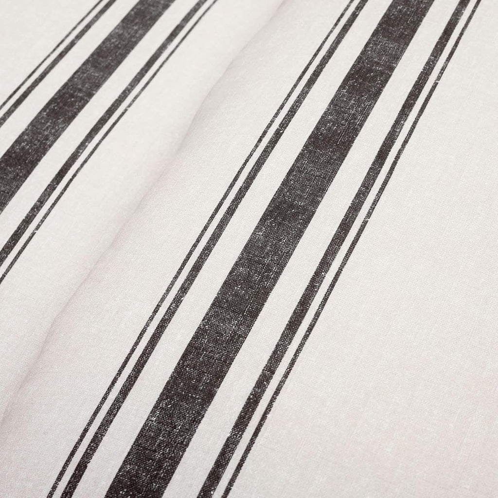 Lush Decor Farmhouse Stripe Reversible Cotton Comforter Set, 2-Piece, Twin XL Black - Twin Bedding Set - Dorm Decor - Striped Comforter for Farmhouse Bedroom Decor