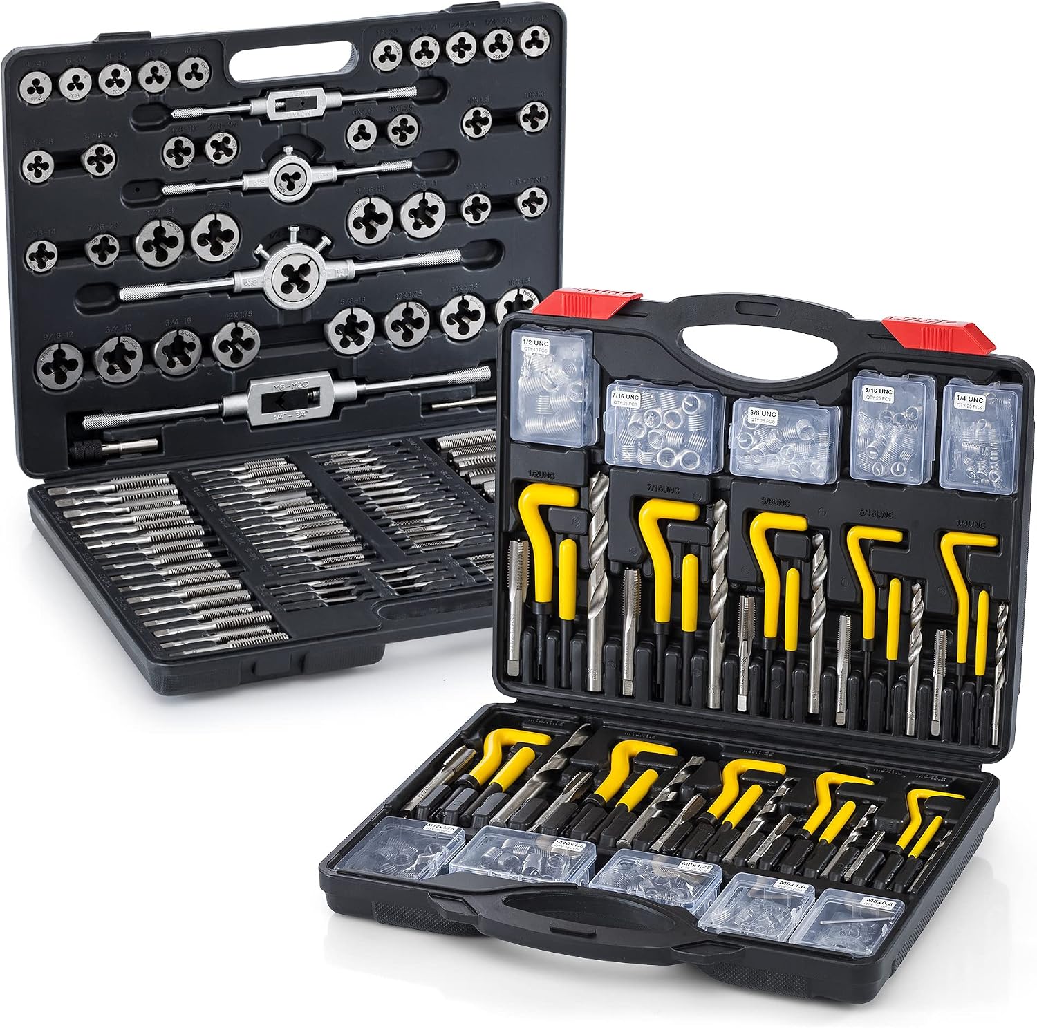 Metric & SAE 261 Piece HSS Drill Thread Repair Kit & 110 Piece Tap & Die Tool Set Bundle - THREAD261-110SAE