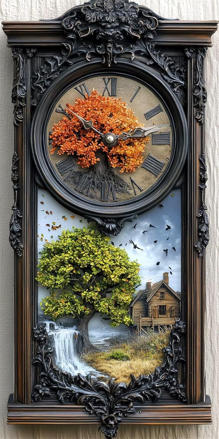 Diamond Art Kits for Adults Clock Diamond Painting Kits, 5D DIY Square Landscape Full Drill Dimond Art Paintings Crystal Crafts for Adults for Gift Home Wall Decor, Large Size 36 x 72 Inch, Model648