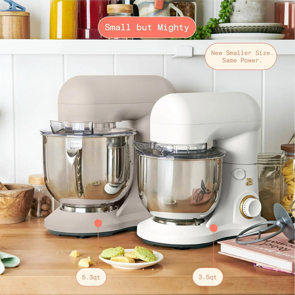 3.5 Qt Stand Mixer, 300W Powerful Motor, Tilt-Head Design with Stainless Steel Bowl, 12 Speeds, Includes Dough Hook Whisk Beater for Baking Mixing