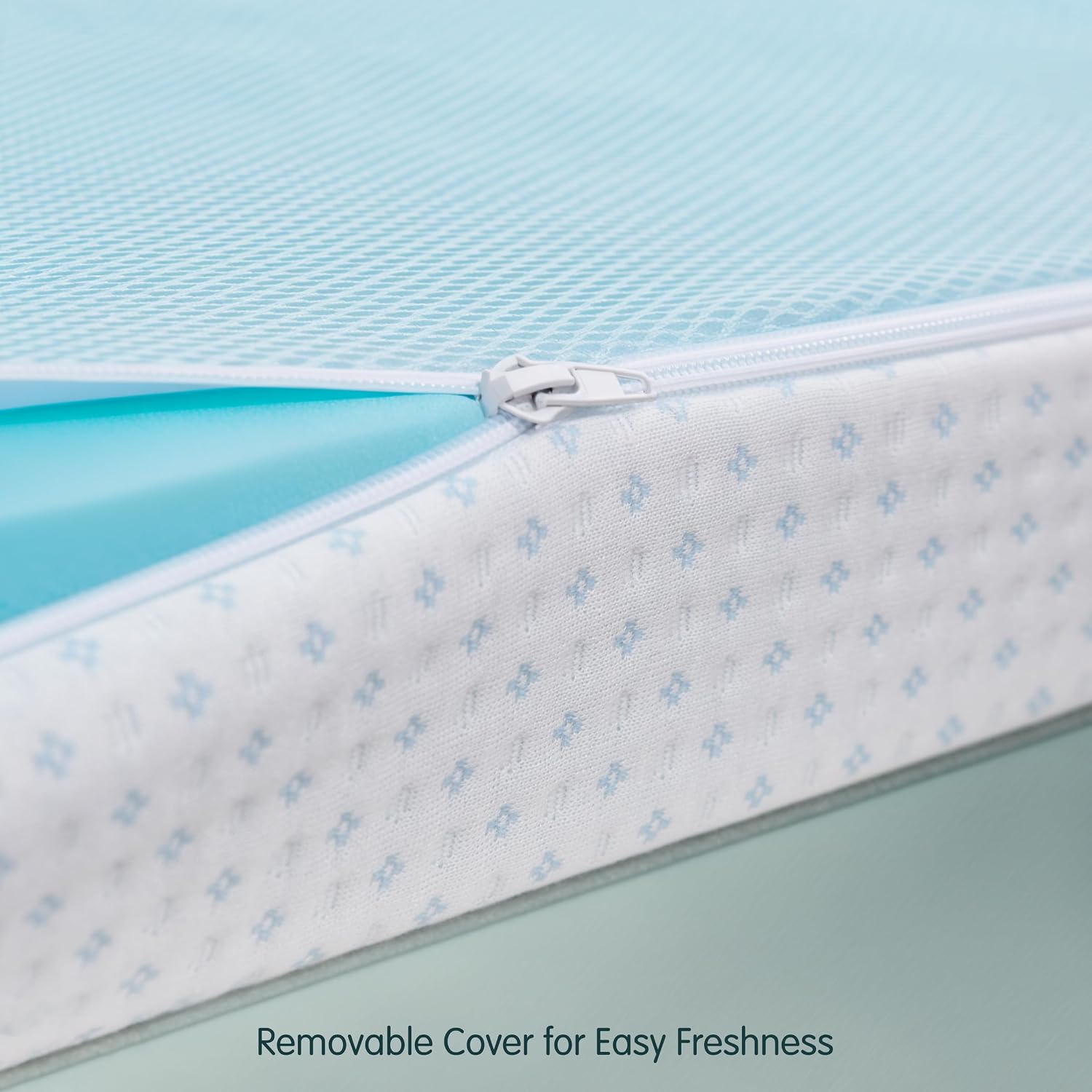 SyMax Memory Foam Mattress Topper, Gel Infused Foam Topper, Breathable Bed Topper with Cover, Pressure Relieving, CertiPUR-US Certified, 4 Inch(White Cover), King Size
