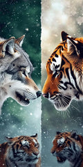 Diamond Art Kits for Adults Animal Diamond Painting Kits, 5D DIY Square Tiger Full Drill Dimond Art Paintings Rhinestones Crafts for Adults for Gift Home Wall Decor, Large Size 36 x 72 Inch, Model882