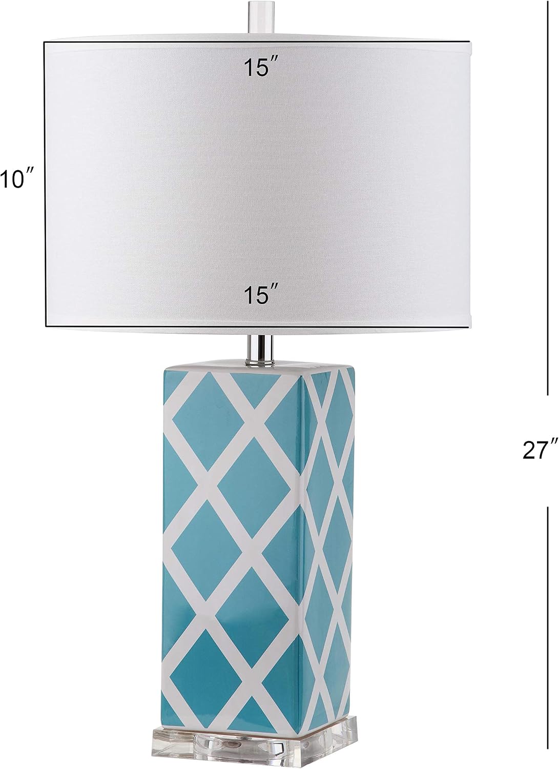 Safavieh Lighting Collection Garden Lattice Light Blue Table Lamp, Set of 2