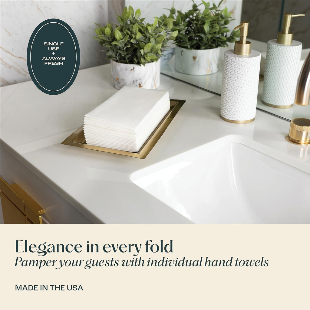 Disposable Linen-Feel Guest Towels [MEDIUM SIZE - Pack of 1500] - Cloth-Like Hand Bathroom Napkins - Soft and Absorbent Paper Napkin for Kitchen, Bathroom, Party, Wedding, Or Event
