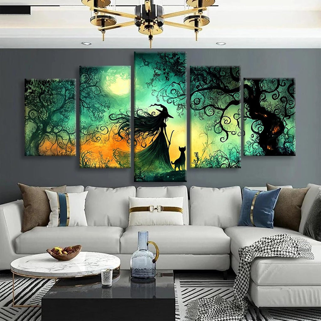 Abstract Diamond Art 5 Piece Diamond Painting Magic 5D DIY Full Round Drill Dimond Art Paintings Rhinestones Crafts for Adults Gem Painting for Home Decor, Large Artwork for Wall 40 x 80 Inch,Model159