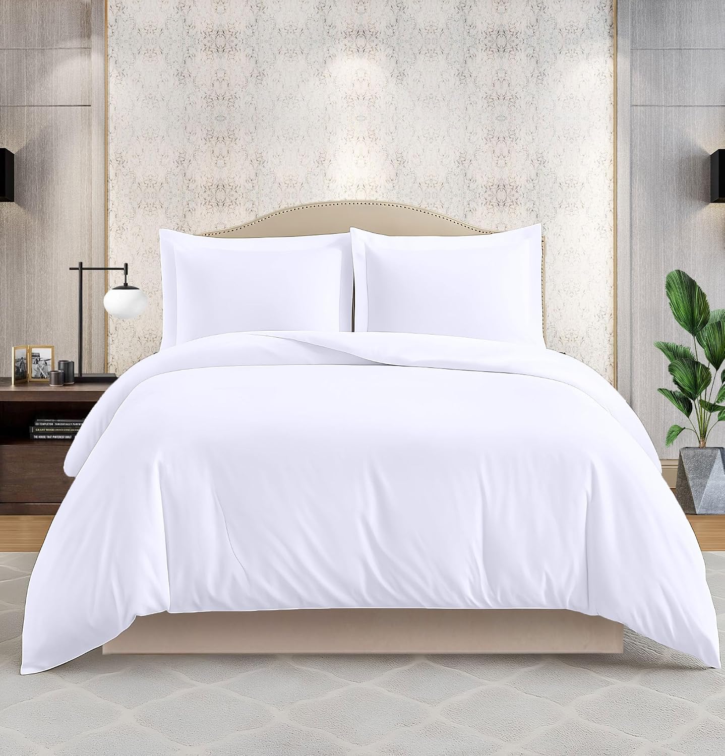 Kotton Culture California King Size 1200 Thread Count Duvet Cover Set - 100% Egyptian Cotton, Ultra-Soft Sateen - All Season Comforter Cover with Zipper Corner Ties Hotel Quality Bedding - White