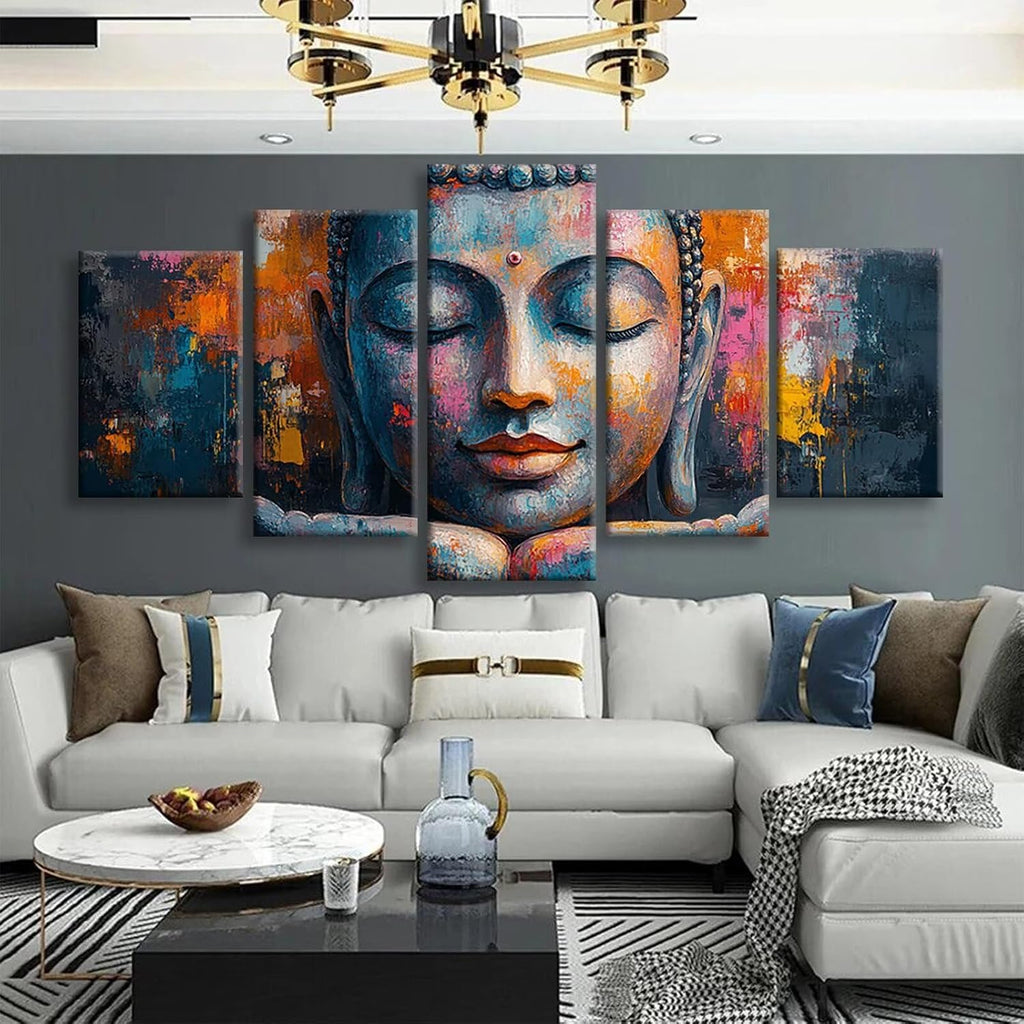 Graffiti Diamond Art 5 Piece Diamond Painting Zen 5D DIY Full Square Drill Dimond Art Paintings Rhinestones Crafts for Adults Gem Painting for Home Decor, Large Artwork for Wall 60 x 120 Inch, Model96