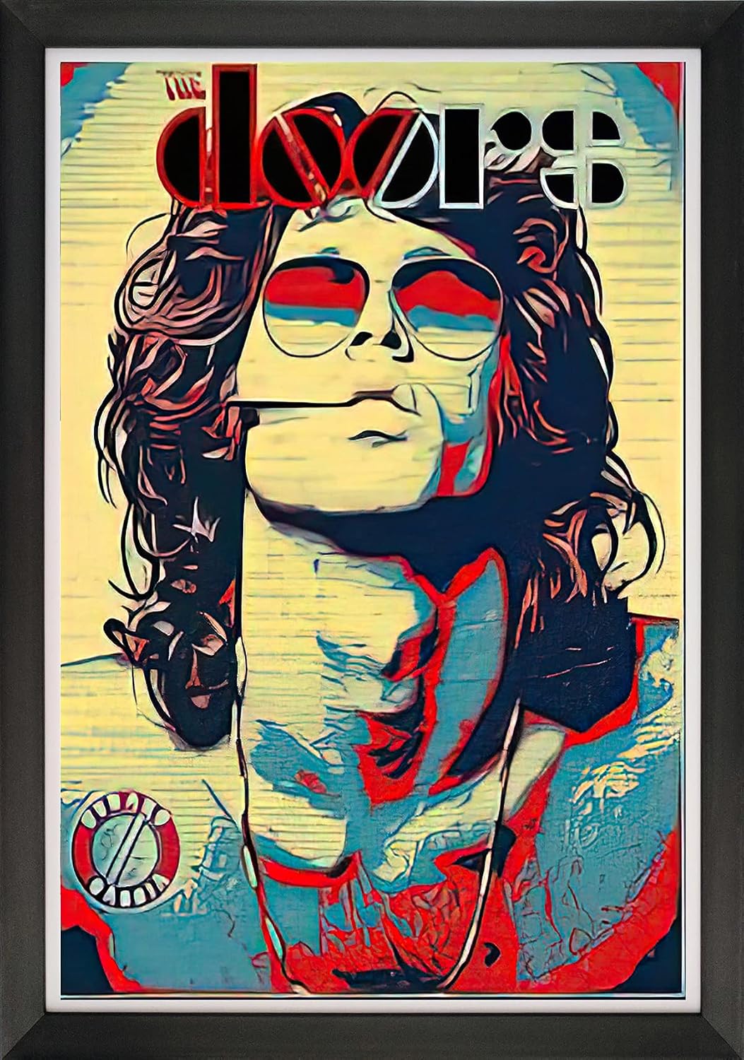 The Doors Jim Morrison Pop Art Framed Wall Poster – Rock Legend Music Collectible (33.5' by 23.5')