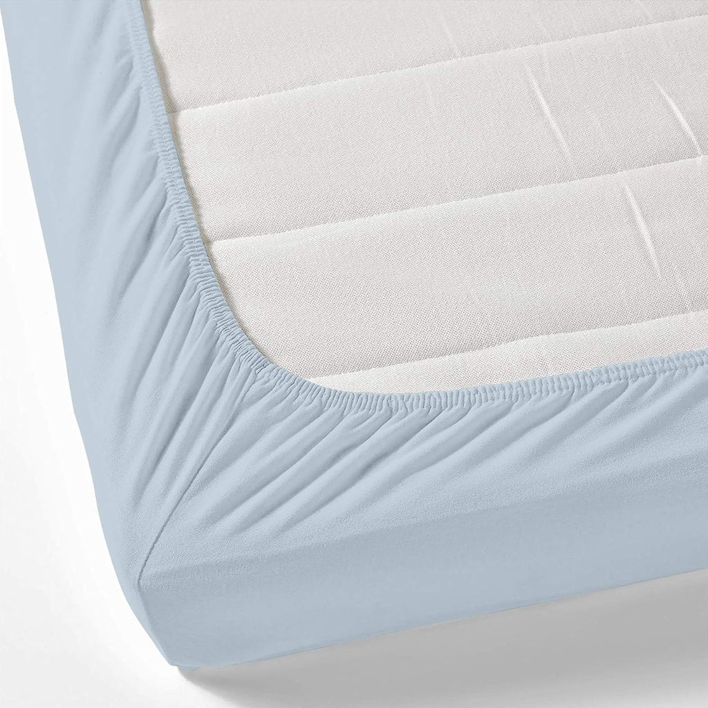 Royal Hotel Bedding Luxury Heavyweight 1000 Thread Count 4pc Bed Sheet Set 100% Cotton Material, Cool - Durable, Soft and Breathable Deep Pocket Sheets in Olympic-Queen Size, Light Blue