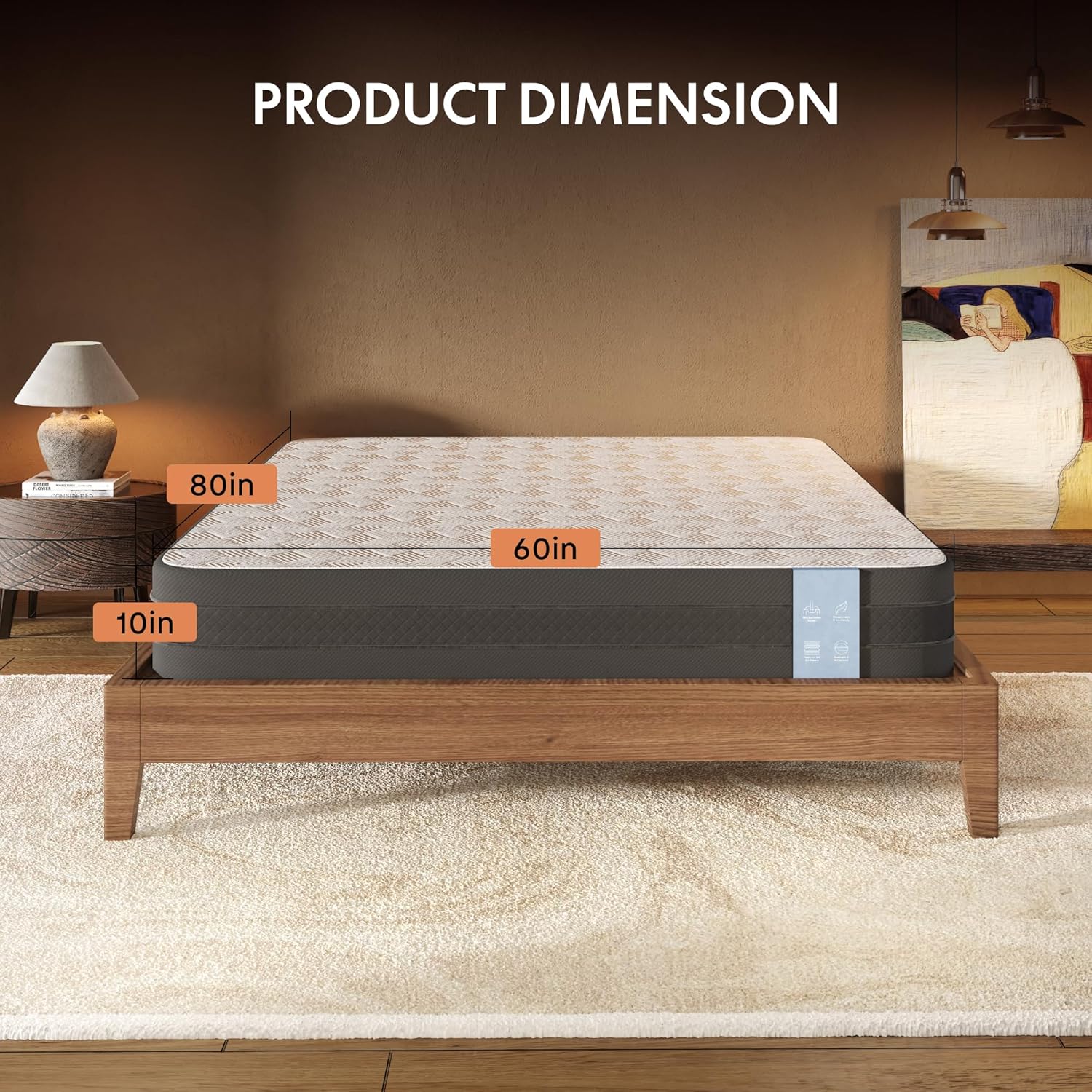 FLEXISPOT Queen Size Adjustable Bed Frame Base with 10 Inch Gel Memory Foam Mattress, Simultaneous Head & Foot Incline, Viscose from Bamboo, Medium Firm, Certi-PUR & Oeko-TEX Certified.