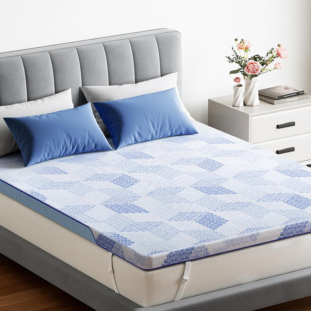 PERLECARE King 3 Inch Medium-Firm Memory Foam Mattress Topper, CertiPUR-US®, Cooling Bamboo Cover, Removable&Washable, Oeko-Tex Certified