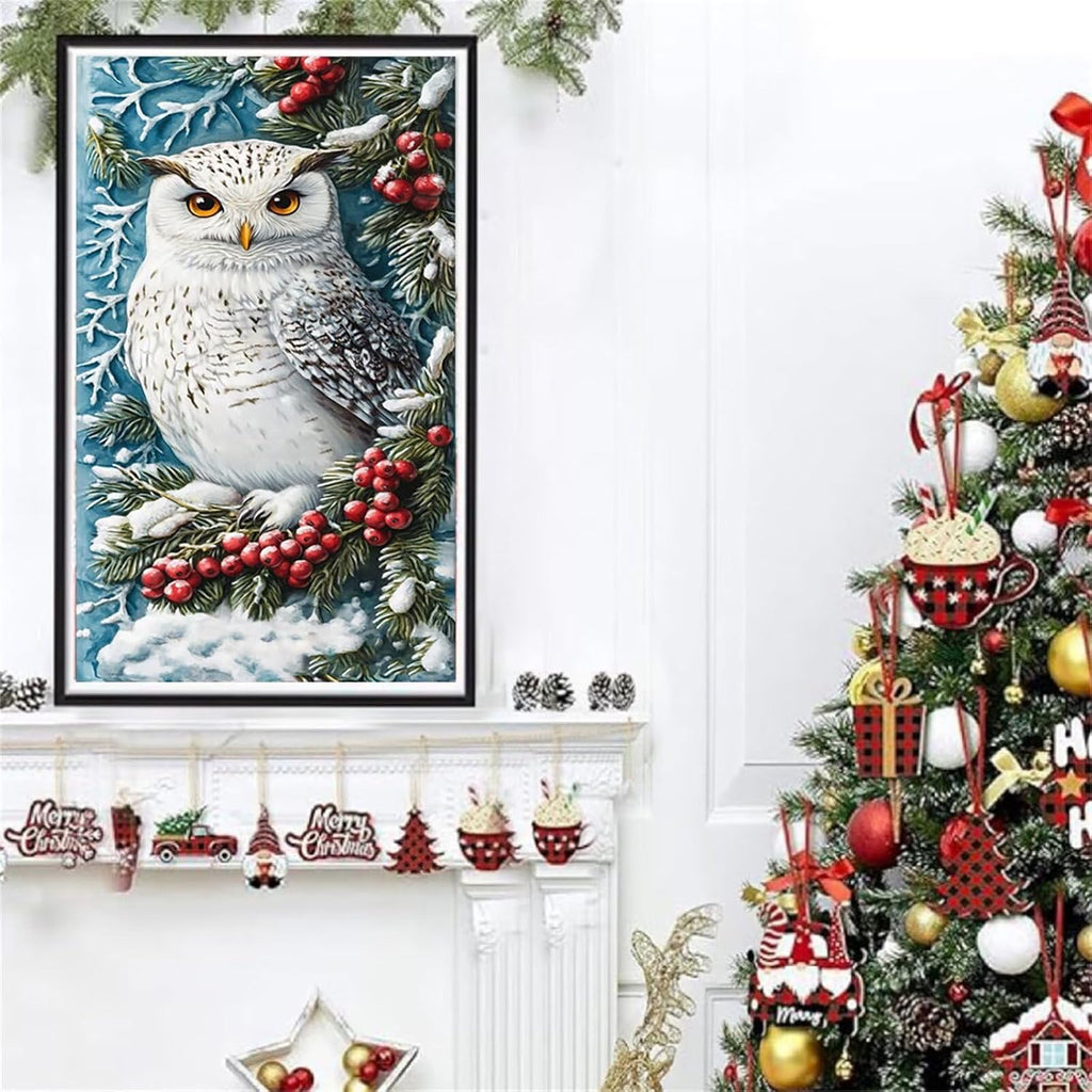 Diamond Art Kits for Adults Owl Diamond Painting Kits 5D DIY Round Snow Full Drill Dimond Art Paintings Crystal Rhinestones Crafts for Adults for Gift Home Wall Decor, Large Size 40 x 80 Inch,Model957