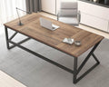 HSH Large Home Office Desk, Modern Wood Metal Computer Desk for Two Person, Extra Long Executive Writing Study Gaming Double Desk Workstation, 70 Inch Rustic Bedroom Living Room Table for 2 Monitors