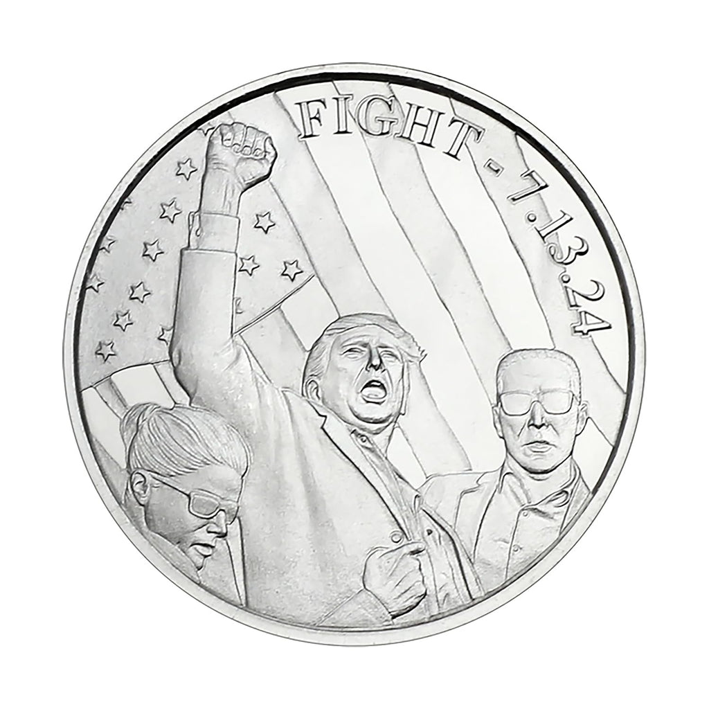 2024 President Trump Fight 7.13.24 Coin 1 Ounce Silver Round in Air-Tite Capsule Holder Dollar Uncirculated
