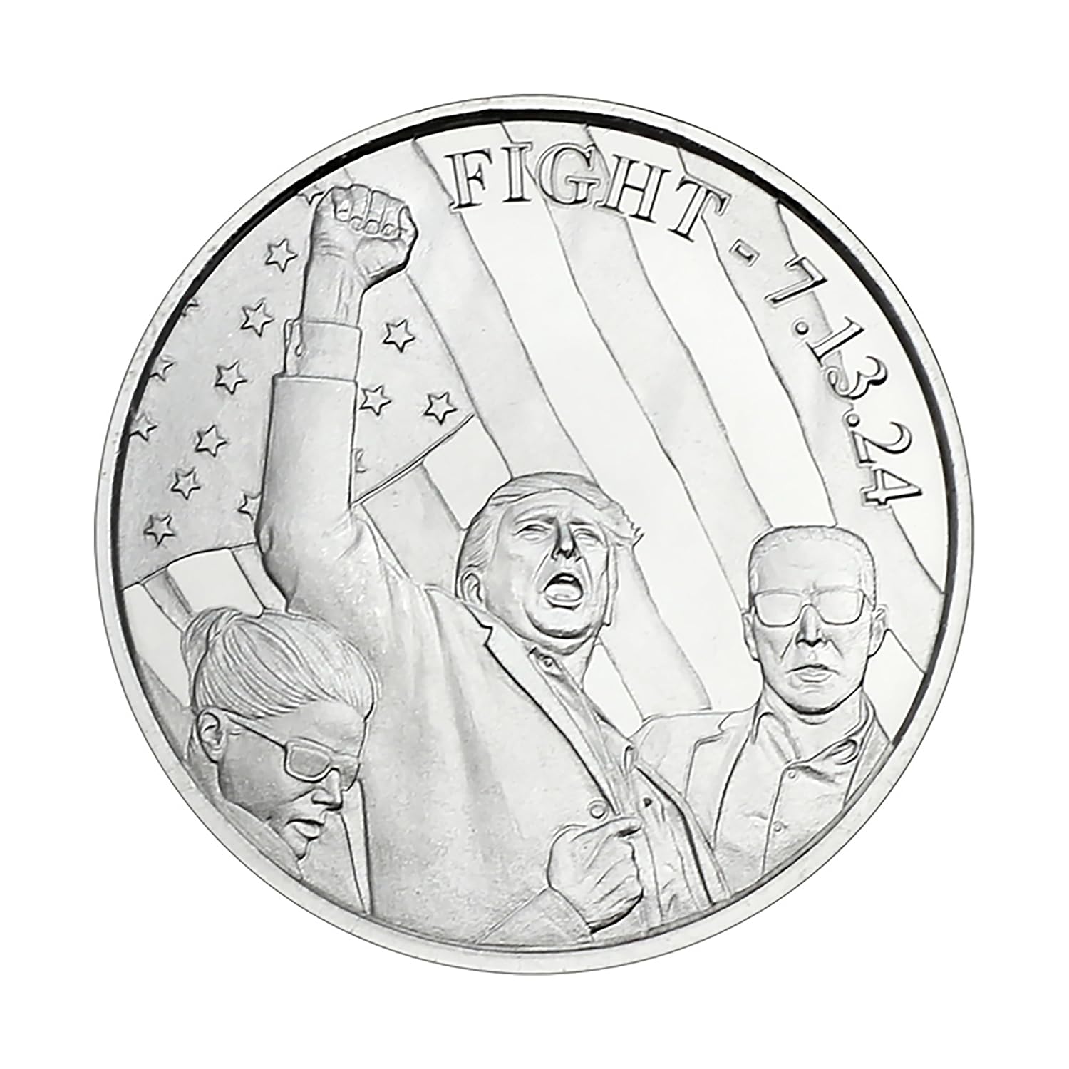 2024 President Trump Fight 7.13.24 Coin 1 Ounce Silver Round in Air-Tite Capsule Holder Dollar Uncirculated