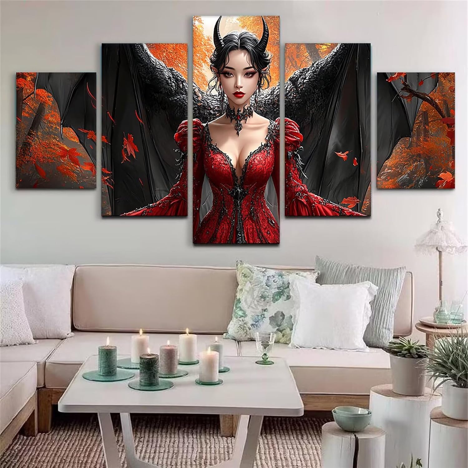 Woman Diamond Art 5 Piece Diamond Painting Wing 5D DIY Full Square Drill Dimond Art Paintings Rhinestones Crafts for Adults Gem Painting for Home Decor, Large Artwork for Wall 36 x 70 Inch, Model432