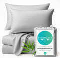 BedVoyage Cooling Sheets Queen – Viscose from Bamboo, Sheet Set for Hot Sleepers, 18' Deep Pocket, Soft Breathable Bedding, Stone