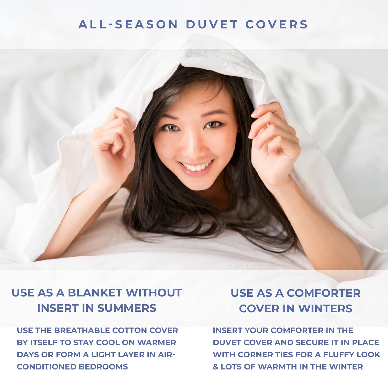 Kotton Culture 120'x120' 3 Pc Super King Plus/Super Oversize King Duvet Cover Set 100% Egyptian Cotton - 1000 TC, Zipper Closure & Corner Ties - Fits Only Extra Large Inserts - Navy Blue