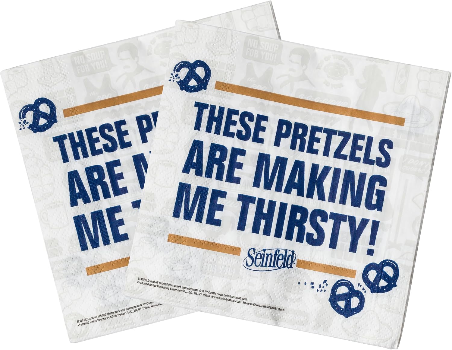 Silver Buffalo Seinfeld TV Series 60 Pack Partyware Disposable Paper Plates, Napkins, and Cups (Pack of 360)