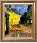 DECORARTS - Cafe Terrace At Night, Vincent Van Gogh Classic Art. Giclee Print & Framed Art for Wall Decor. Framed size: 30x26