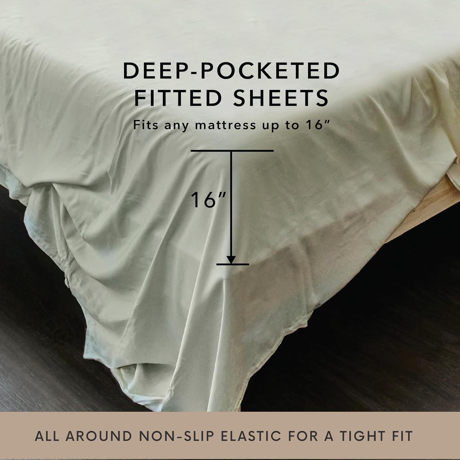 Bamboo Bay 6 Piece Full Size Sheet Set, 100% Viscose Made from Bamboo, Breathable, Ultra Soft Cooling Bed Sheets for Hot Sleepers, Beddings with Deep Pockets Fit 16' Mattress, Ivory