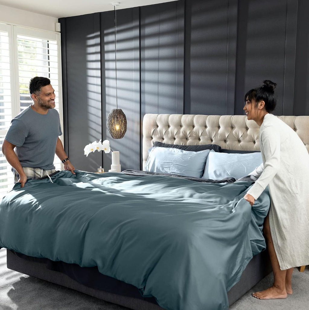 Olive + Crate Tencel Lyocell Eucalyptus Sheets King Size - Cooling Sheets for Hot Sleepers with 18 Inch Deep Pocket Fit - Moss 4-Piece Set