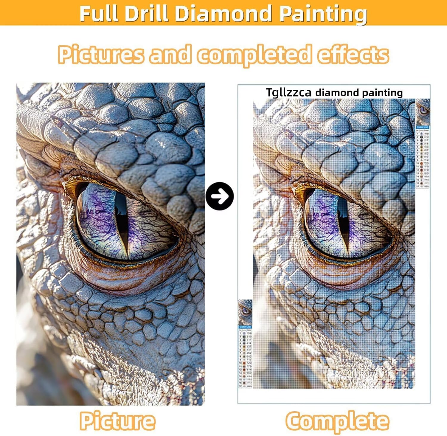 Diamond Art Kits for Adults Eye Diamond Painting Kits, 5D Round Animal Full Drill Dimond Art Paintings Crystal Rhinestones Crafts for Adults for Gift Home Wall Decor, Large Size 36 x 72 Inch, Model771