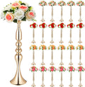 Rtteri 24 Pcs 20 Inch Tall Wedding Flower Stand Wedding Centerpieces for Table Metal Centerpiece Stand Flower Vase Floral Arrangement Holders for Reception Birthday Party Hotel Home Decoration (Gold)