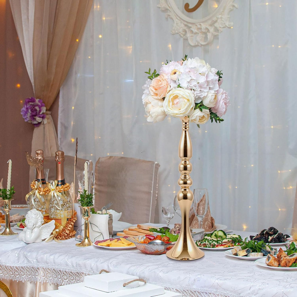 Didaey 12 Pcs Gold Wedding Centerpiece Stand Metal Flower Arrangements Holder Tall Centerpiece for Table Gold Vase Flower Stand for Wedding Reception Event Party Hotel Home Decor(20 Inches)