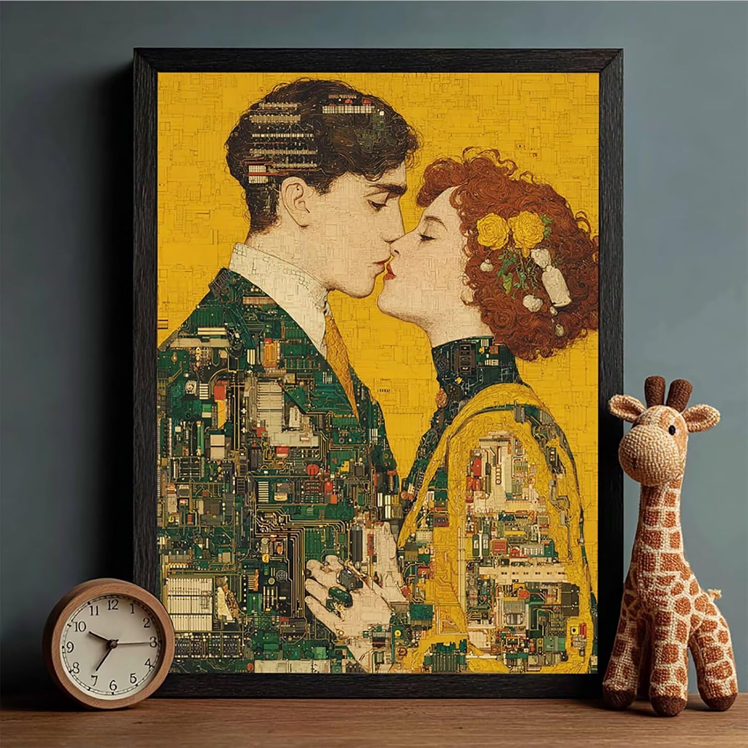 Abstract Diamond Art Kits for Adults, Kiss 5D Diamond Painting, Full Drill Dimond Art Paintings for Beginners, DIY Pictures Gem Crafts for Adults, Hobbies for Women, Fall Decor, Gifts, 40x54in 8-5565