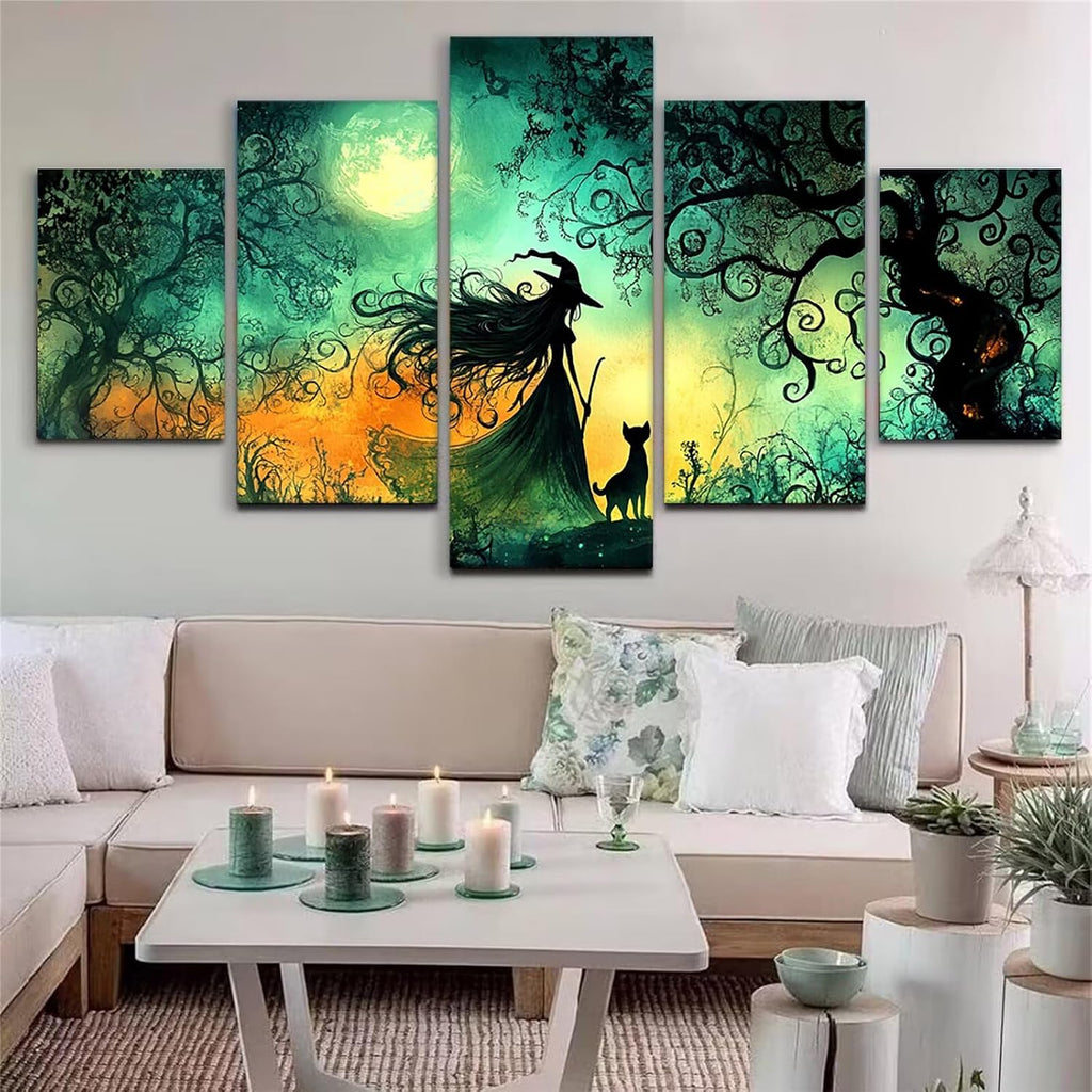 Abstract Diamond Art 5 Piece Diamond Painting Magic 5D DIY Full Round Drill Dimond Art Paintings Rhinestones Crafts for Adults Gem Painting for Home Decor, Large Artwork for Wall 36 x 70 Inch,Model159