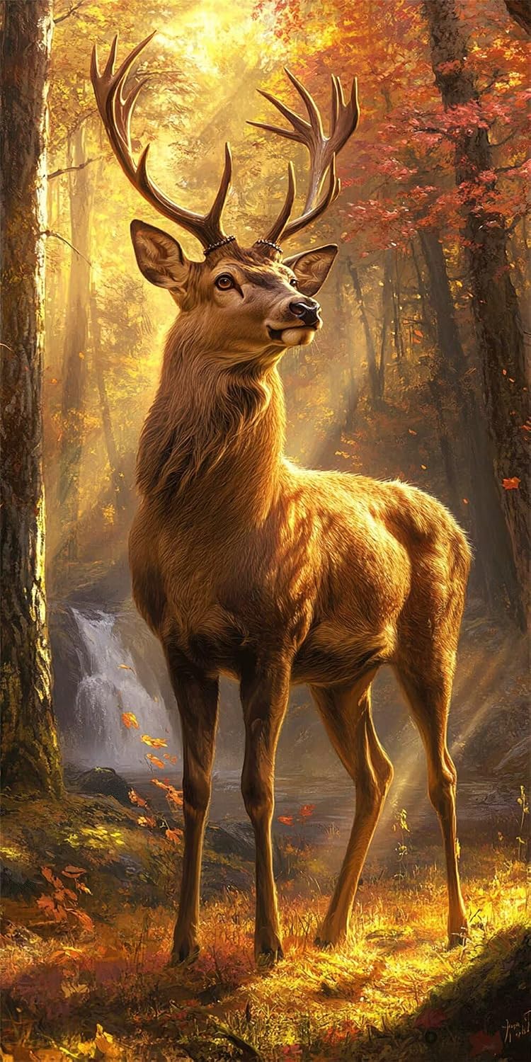 Diamond Art Kits for Adults Elk Diamond Painting Kits, 5D DIY Square Animal Full Drill Dimond Art Paintings Crystal Rhinestones Crafts for Adults for Home Wall Decor, Large Size 40 x 80 Inch, Model720