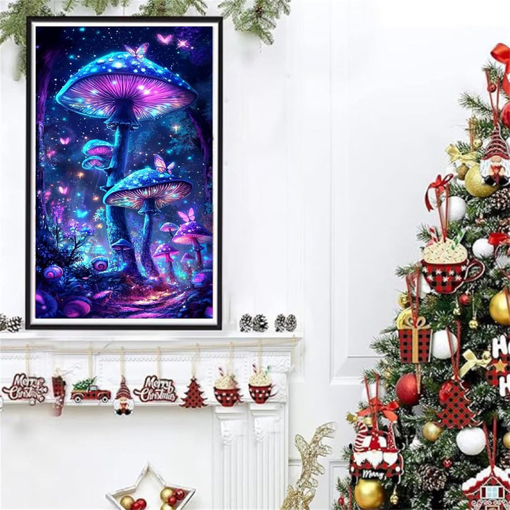 Diamond Art Kits for Adults Dream Diamond Painting Kits, 5D DIY Square Mushroom Full Drill Dimond Art Paintings Crystal Crafts for Adults for Gift Home Wall Decor, Large Size 40 x 80 Inch, Model654