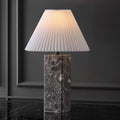 SAFAVIEH Couture Lighting Collection - Mackenzie Square Light Grey Table Lamp, 25' Modern Bedside or Living Room Light with White Cotton Shade, Dimmable with LED Bulb (CTL1080F)