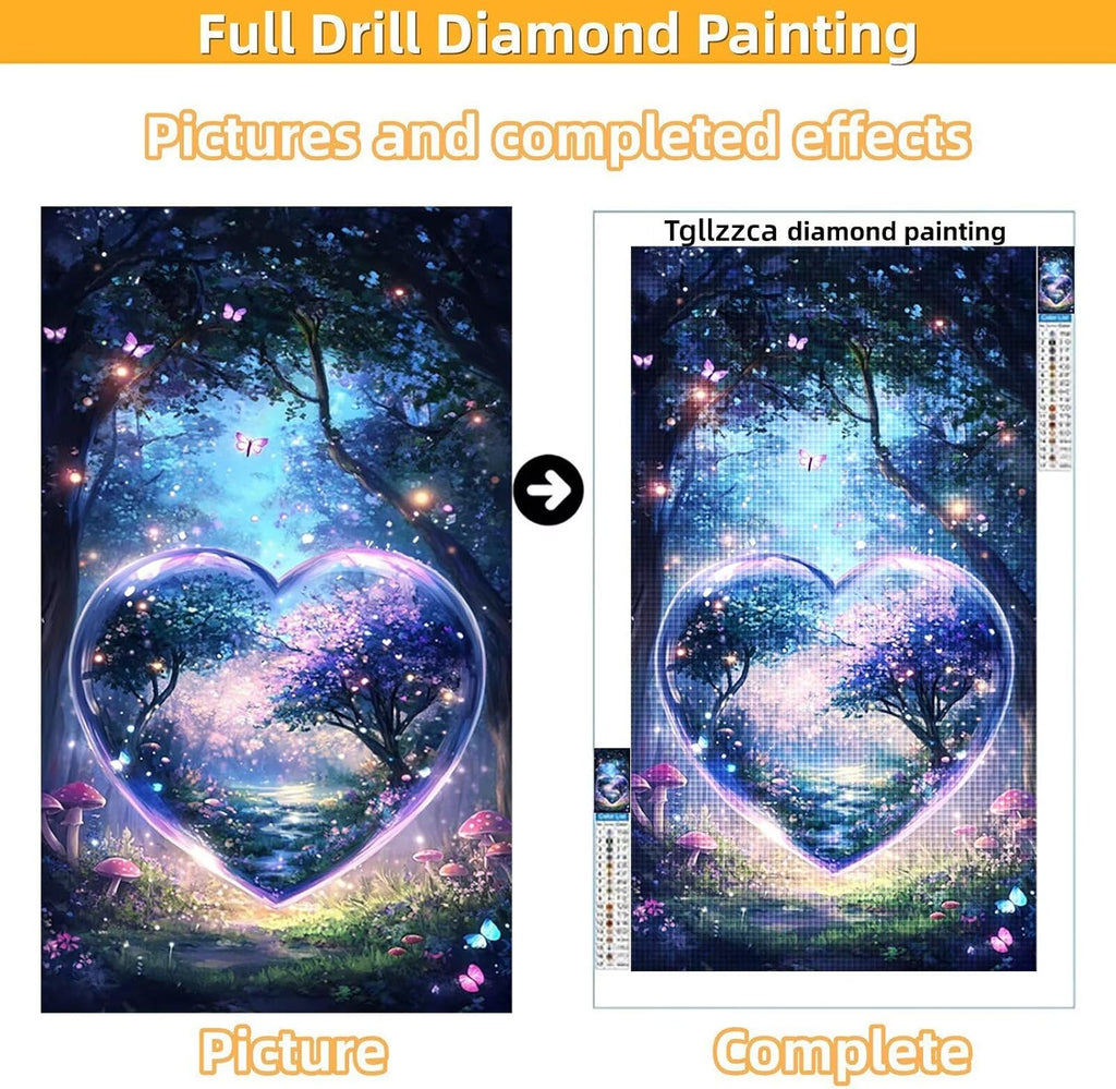 Diamond Art Kits for Adults Abstract Diamond Painting Kits, 5D DIY Round Love Full Drill Dimond Art Paintings Rhinestones Crafts for Adults for Gift Home Wall Decor, Large Size 36 x 72 Inch, Model699
