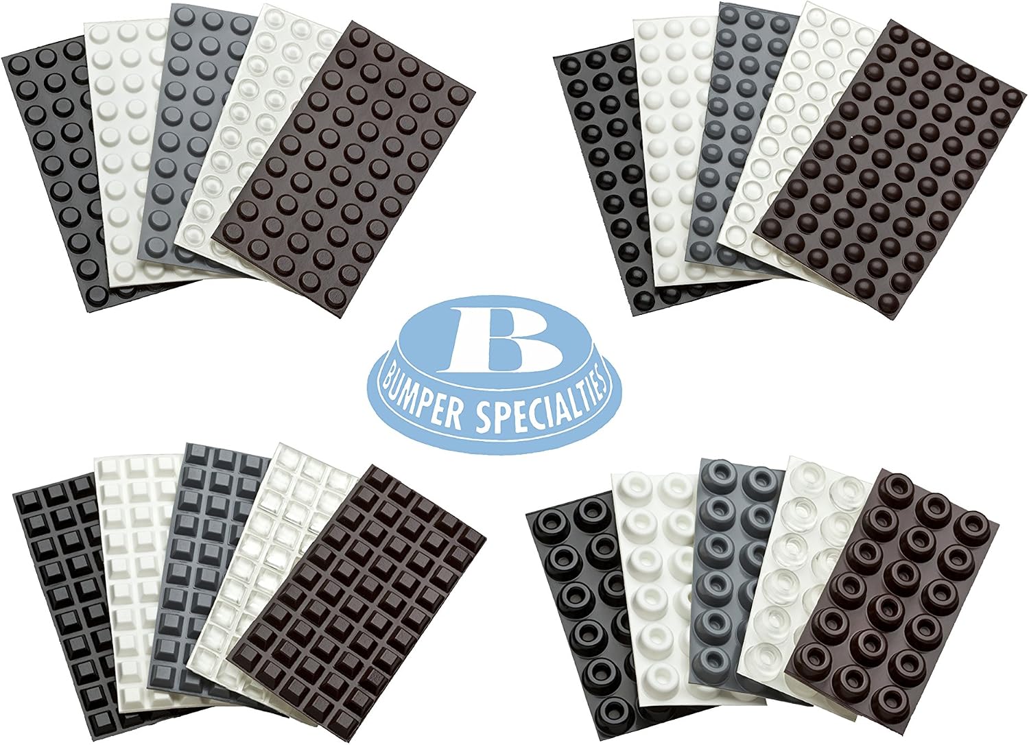 Bumper Specialties Self Adhesive Bumper Feet 0.44' x 0.20' (11.1mm x 5.1mm) Clear Hemispherical Soft Polyurethane Pads for Cabinet Door Sound Dampening, 5,060 Pieces per Box, BS02SD