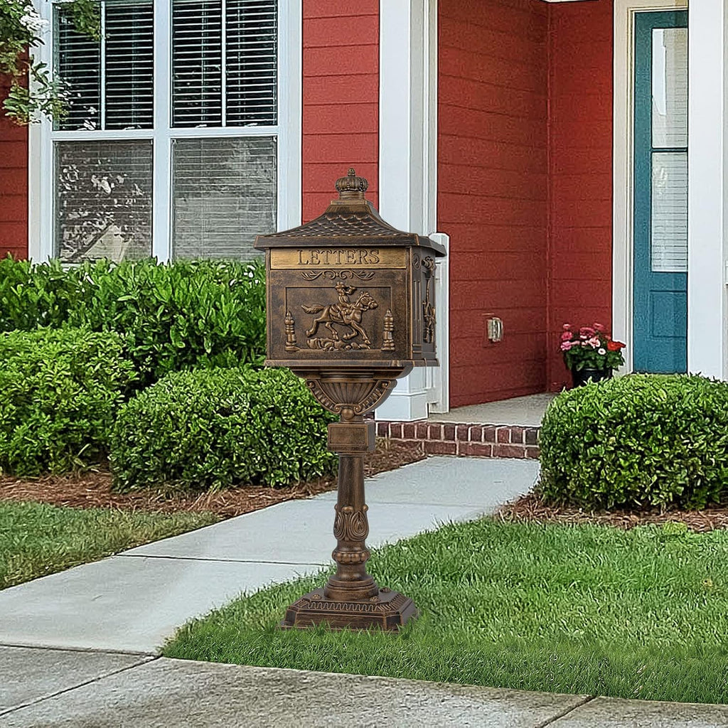 Polar Aurora Mailbox Cast Aluminum Bronze Mail Box Postal Box Security Heavy Duty New