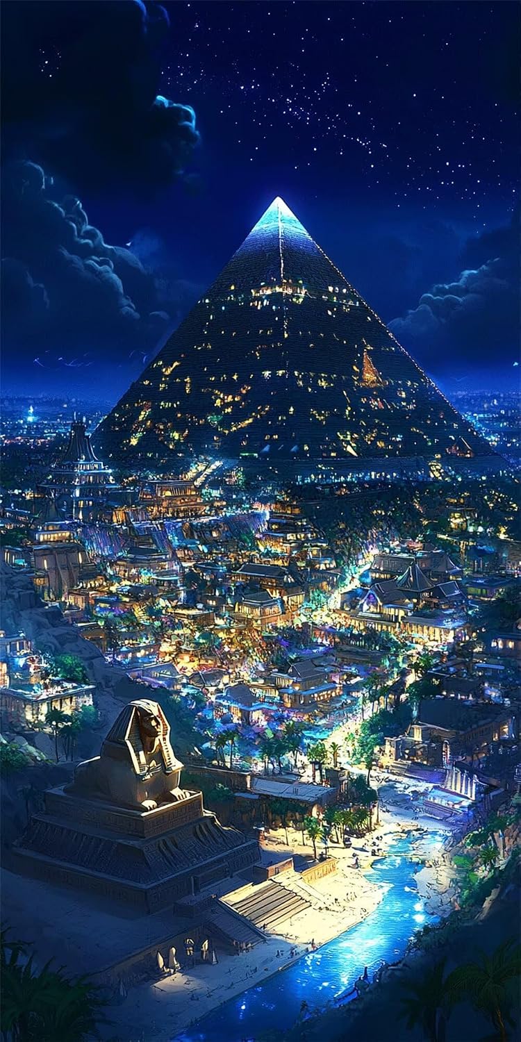 Diamond Art Kits for Adults Egypt Diamond Painting Kits, 5D DIY Square Pharaoh Full Drill Dimond Art Paintings Rhinestones Crafts for Adults for Gift Home Wall Decor, Large Size 36 x 72 Inch, Model702