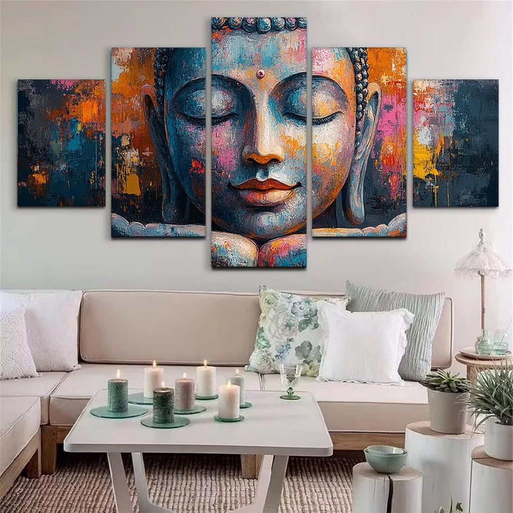 Graffiti Diamond Art 5 Piece Diamond Painting Zen 5D DIY Full Square Drill Dimond Art Paintings Rhinestones Crafts for Adults Gem Painting for Home Decor, Large Artwork for Wall 60 x 120 Inch, Model96