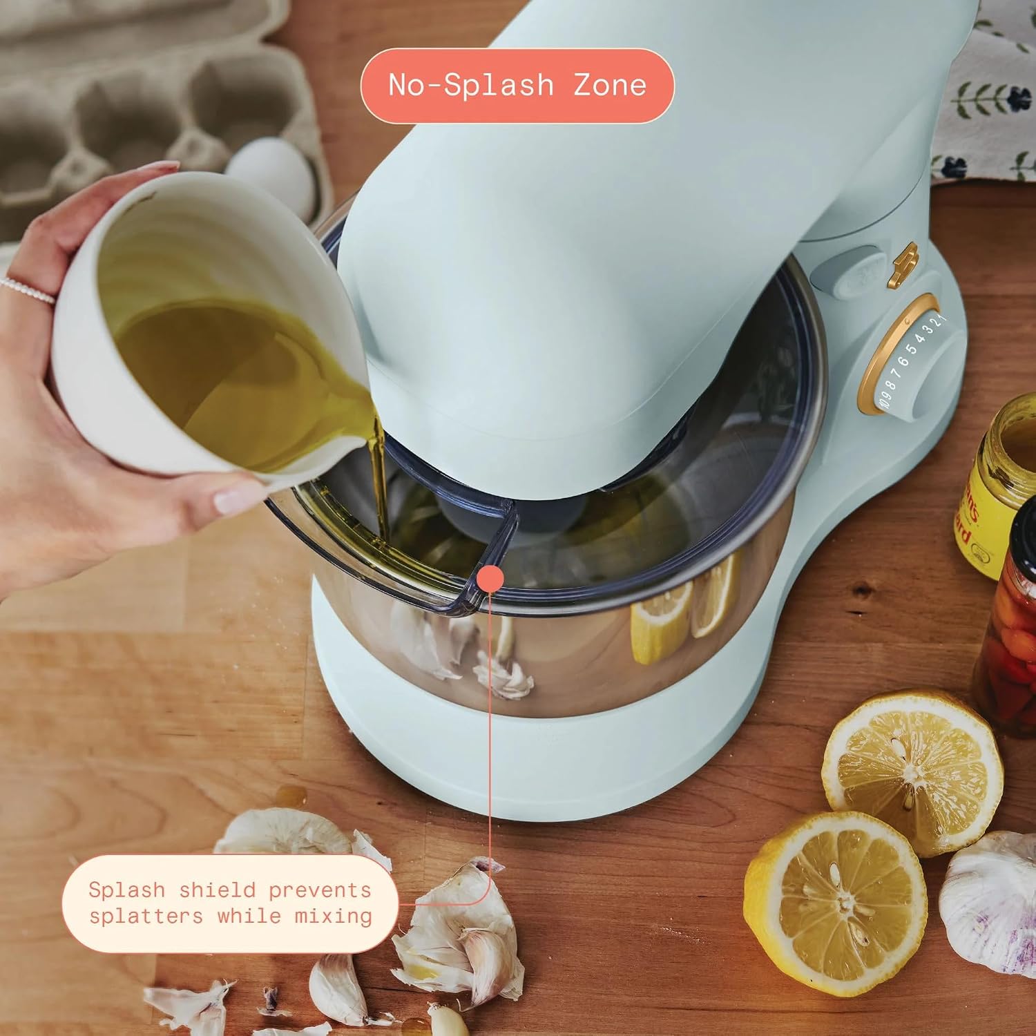 3.5 Qt Stand Mixer, 300W Powerful Motor, Tilt-Head Design with Stainless Steel Bowl, 12 Speeds, Includes Dough Hook Whisk Beater for Baking Mixing (Hydrangea)