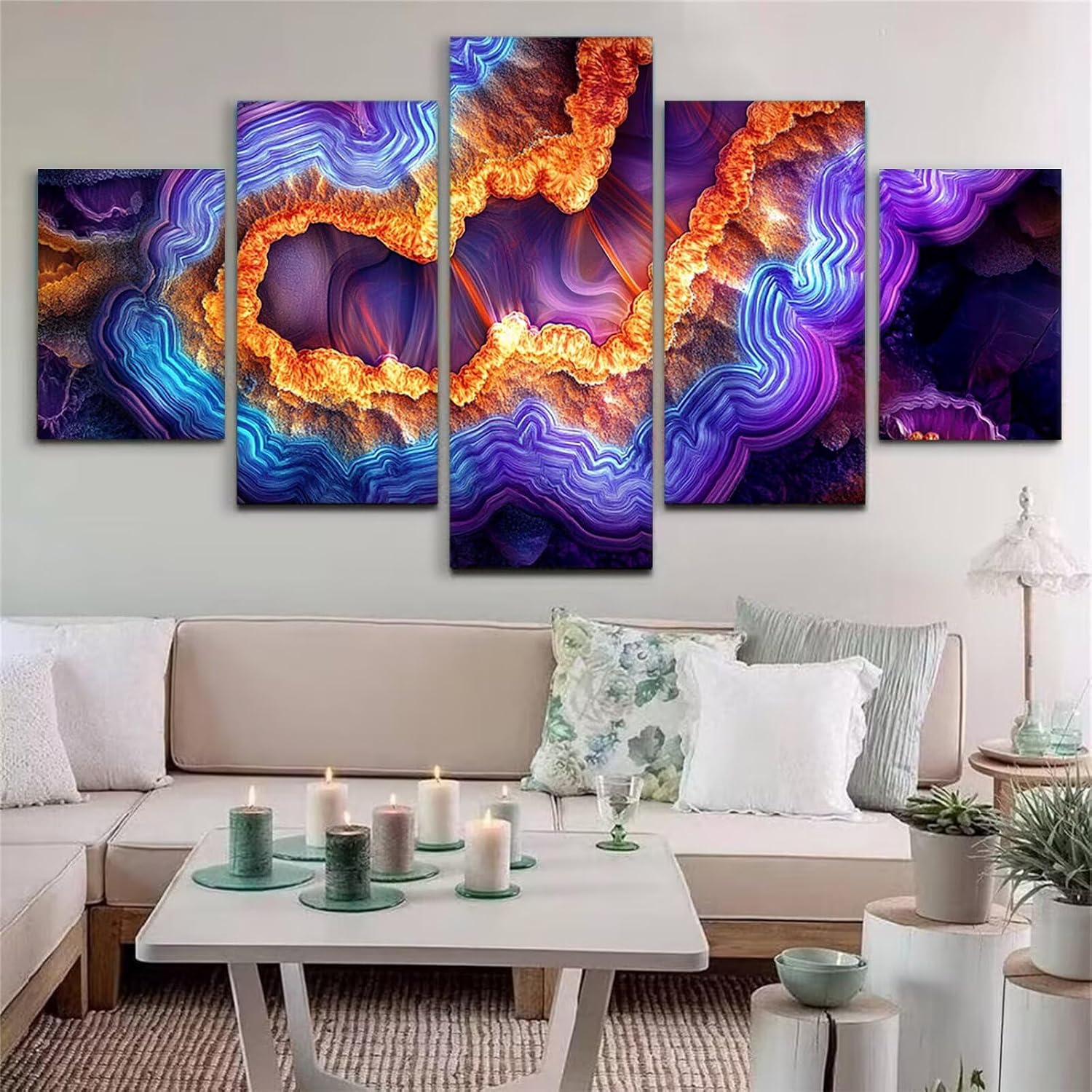 Abstract Diamond Art 5 Piece Diamond Painting Dream 5D DIY Full Round Drill Dimond Art Paintings Rhinestones Crafts for Adults Gem Painting for Home Decor, Large Artwork for Wall 60 x 120 Inch,Model33