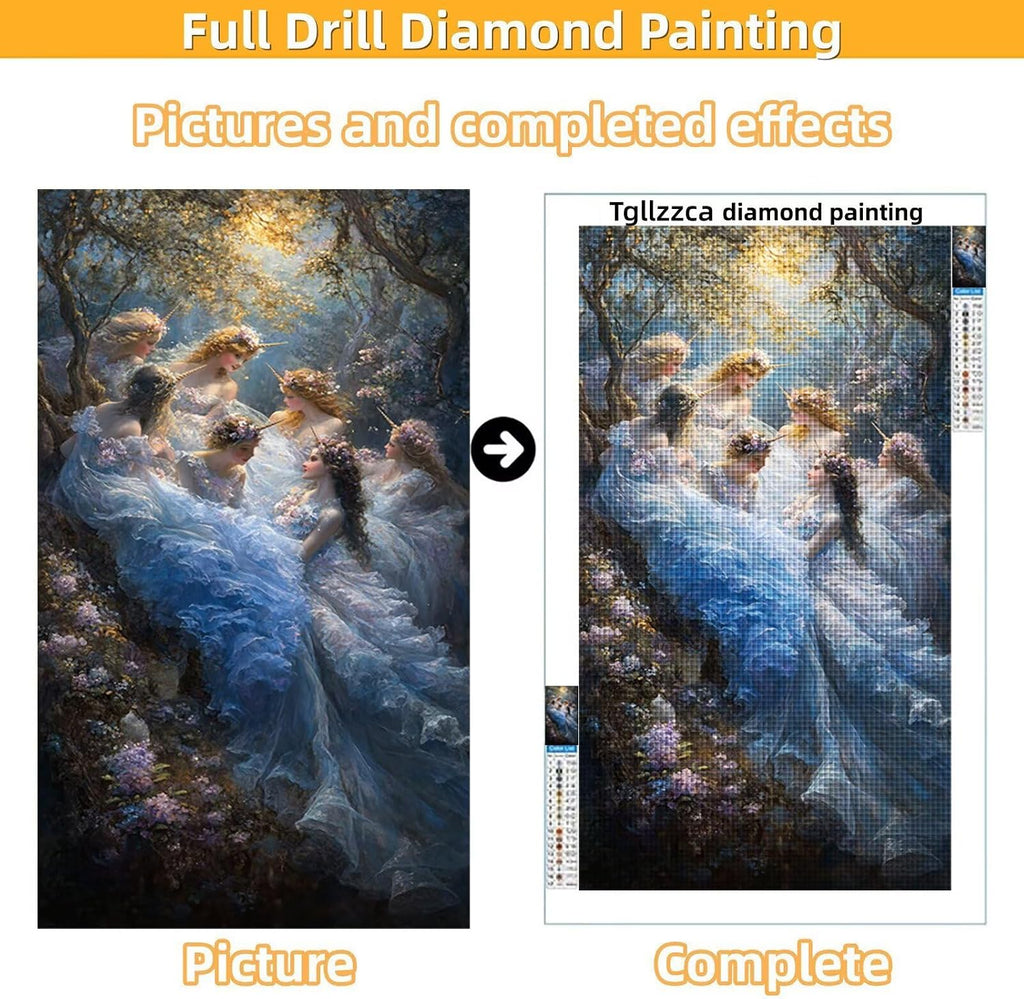 Diamond Art Kits for Adults Beauty Diamond Painting Kits, 5D DIY Round Forest Full Drill Dimond Art Paintings Rhinestones Crafts for Adults for Gift Home Wall Decor, Large Size 40 x 80 Inch, Model855