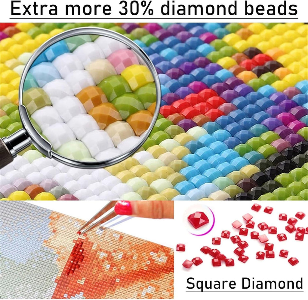 Diamond Art Starry Night, Large Diamond Painting Flower Easy Paint by Numbers Kit for Adults, Large 71x35 inch Full Drill Dimond Gem Art Hobbies for Women, Aesthetic Home Decor, Women Gifts Model-1002