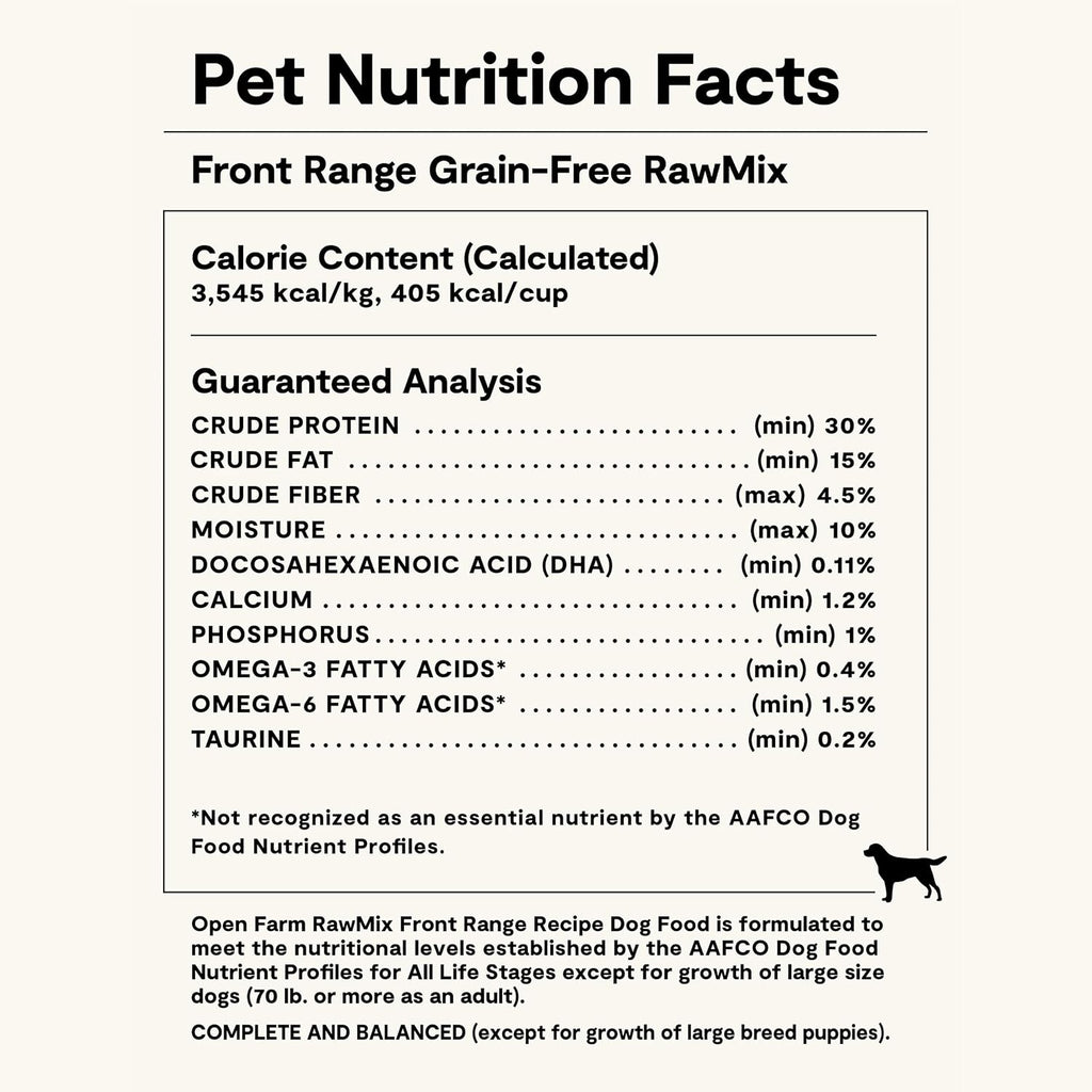 Open Farm, RawMix Grain-Free Dry Dog Food, Protein-Packed Kibble Coated in Bone Broth with Freeze Dried Raw Chunks, Beef Pork & Lamb, Front Range Recipe, 20lb Bag